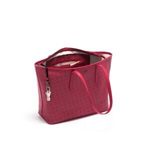 Tumi  Everday Rasberry Coated Canvas & Leather Practical Durable Tote Bag Purse